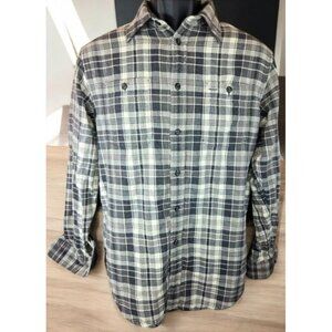 Polo Ralph Lauren Mens Gray Plaid Flannel Shirt Medium